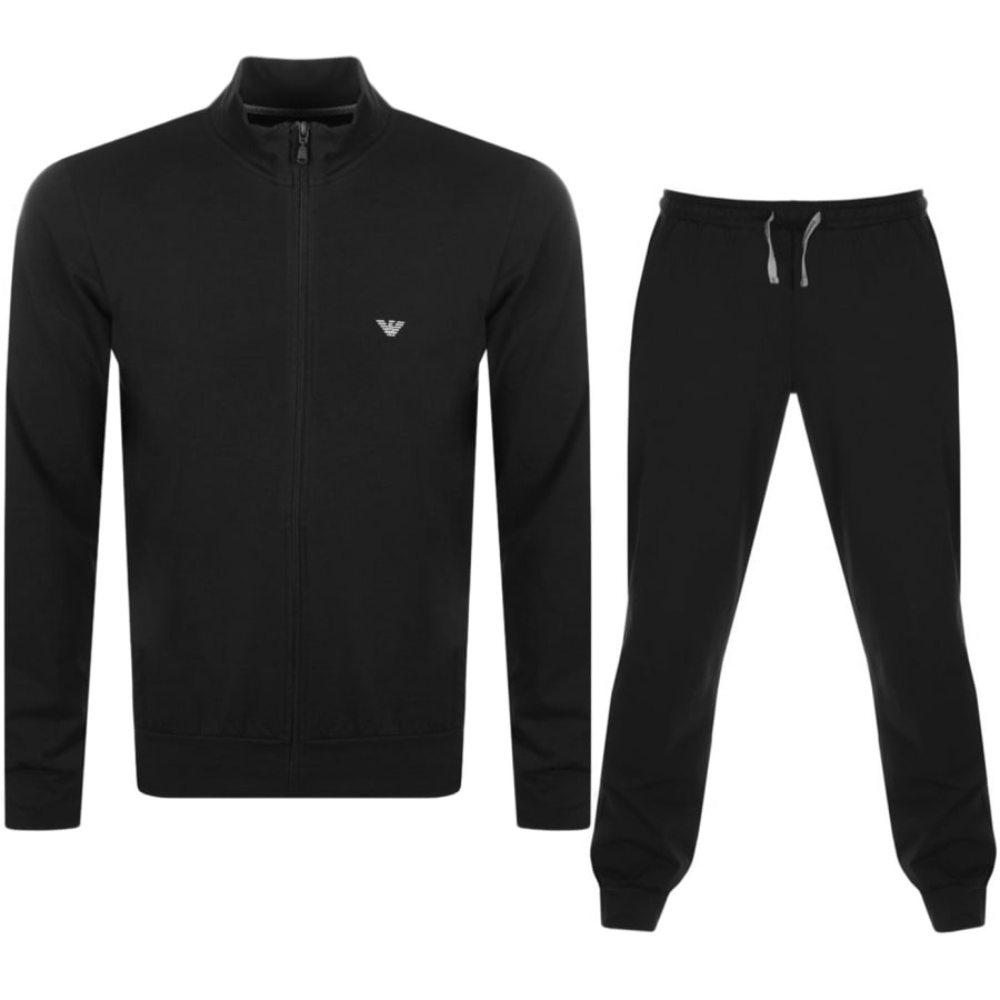 emporio armani lightweight lounge tracksuit grey